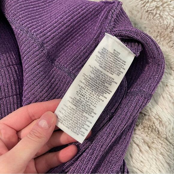 New Herve Leger‎ Purple Metallic Exaggerated Sleeve Mini Dress - Picture 8 of 8